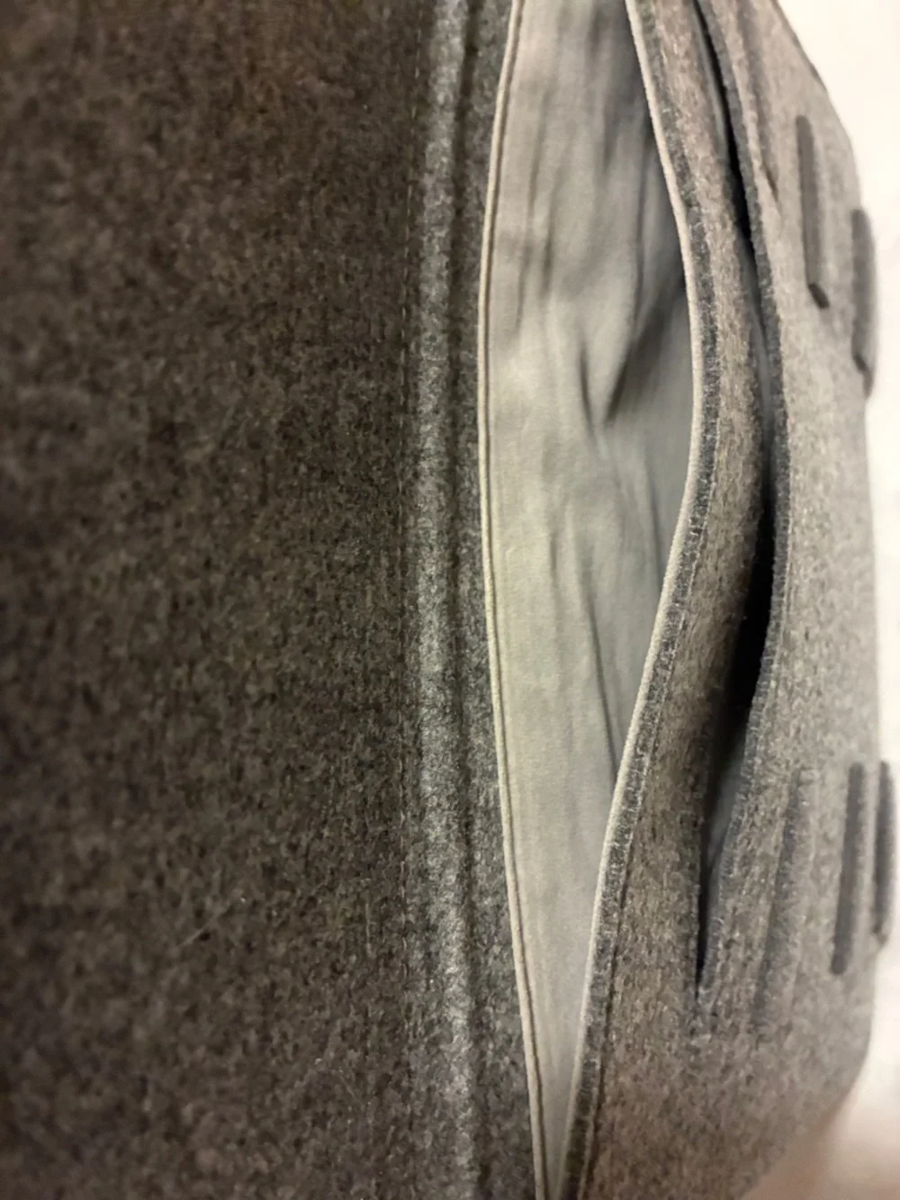 Gray Felt Tablet or Laptop Sleeve with Brown Leather Logo Patch